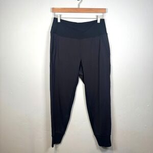 Athleta Venice Jogger Pants High Rise Tapered Leg Women Size Medium Black Active